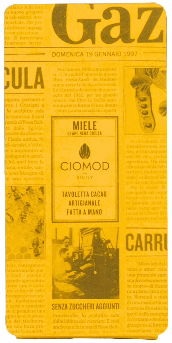 Cioccolato 90% al Miele di ape nera sicula – Ciomod | Tavoletta Artigianale da 50 g | Dolcezza Naturale Siciliana