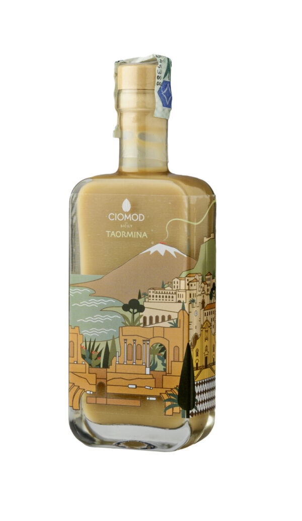 Liquore al Pistacchio – Ciomod | Linea Special | Bottiglia Taormina – 50 cl e 10 cl - immagine 2